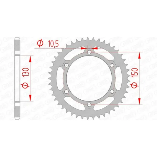 AFAM Standard Stahlritzel hinten 10501 - 520 für Honda FMX650, FX650, NX500DOMINATOR 10501-43