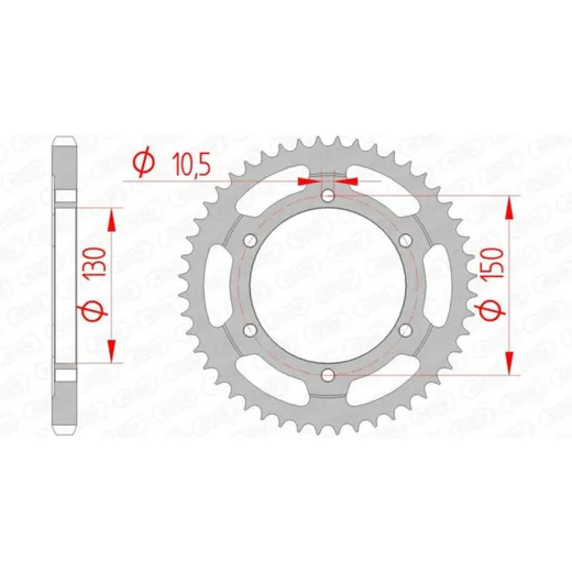AFAM Standard Stahlritzel hinten 10502 - 525 für Honda XL600V, XL650V, XL700V 10502-49