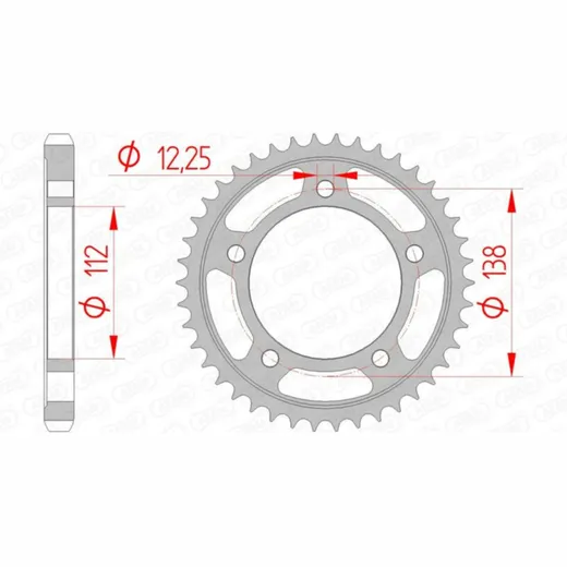AFAM Standard Stahlritzel hinten 10508 - 530 für Honda CB1100, CB1100X-11, CB1300 10508-42