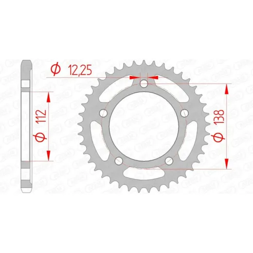 AFAM Standard Stahlritzel hinten 10517 - 525 für Honda CBF500