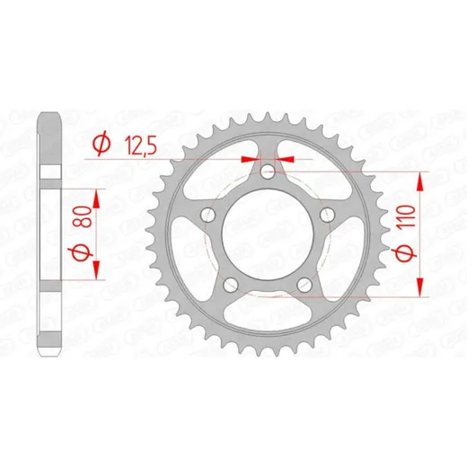 AFAM Standard Stahlritzel hinten 10605 - 530 für Honda CB1000F, CB1100, CB750