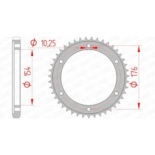 AFAM Standard Stahlritzel hinten 10619 - 530 für Honda VFR800, VFR800XCROSSRUNNER