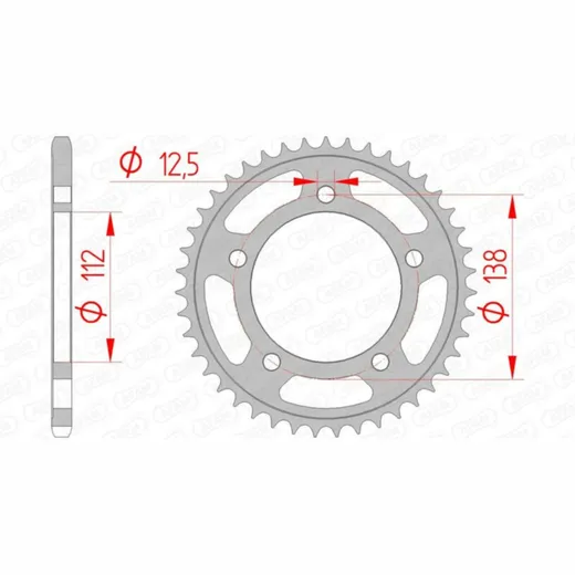 AFAM Standard Stahlritzel hinten 10627 - 520 für Honda CB500F, CB500X, CBR500R 10627-41