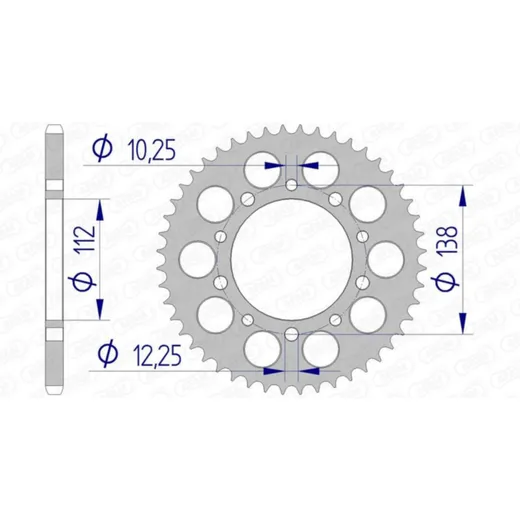 AFAM Ultraleichtes Aluminiumritzel hinten 11509 - 520 für Honda CB600FHORNET, CB900FHORNET, CBR600F Yamaha YZF-R6 11509-46
