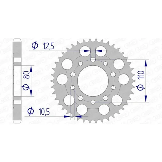 AFAM Ultraleichtes Aluminiumritzel hinten 11605 - 530