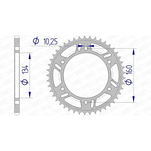 AFAM Ultraleichtes Aluminiumritzel hinten 11618 - 520 für Honda CBR1000RR, CBR600F, CBR600RR 11618-44
