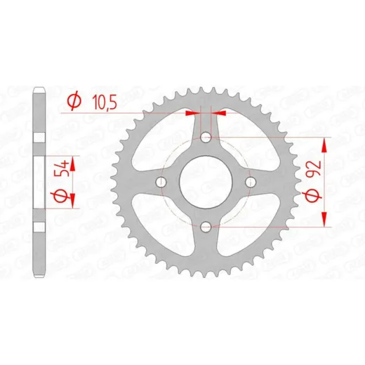 AFAM Standard Stahlritzel hinten 12115 - 420 für MBK X-POWER Yamaha TZR50