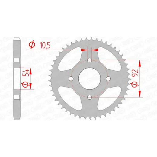 AFAM Standard Stahlritzel hinten 12202 - 428 für Yamaha RD125, SR125, TZR125