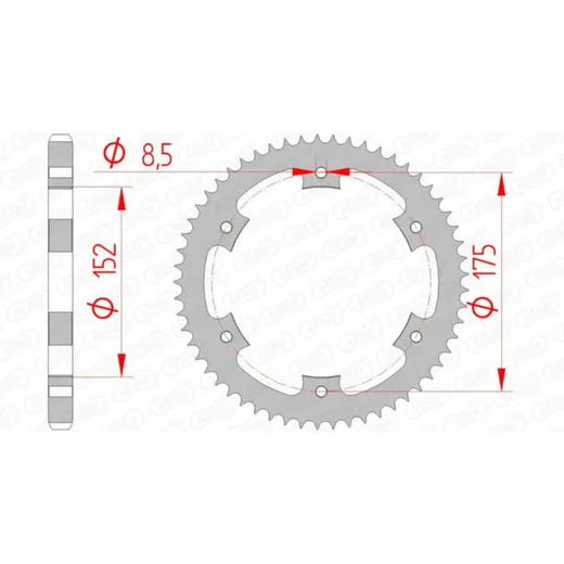 AFAM Standard Stahlritzel hinten 12207 - 428 für Yamaha DT125, TDR125, WR125 12207-55