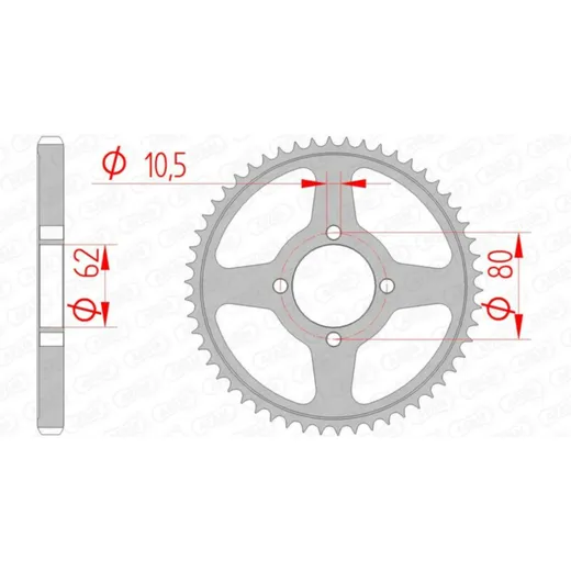 AFAM Standard Stahlritzel hinten 12224 - 428 für Yamaha TT-R125