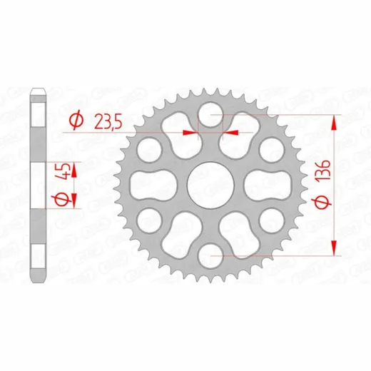AFAM Standard Stahlritzel hinten 12325 - 428 für Yamaha XG250TRICKER