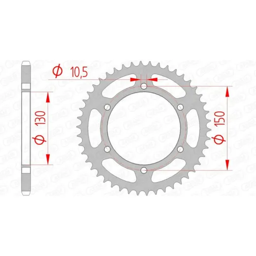 AFAM Standard Stahlritzel hinten 12604 - 520 für Yamaha XJ6, XJ6N, XJ6SDIVERSION