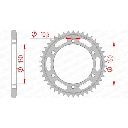 AFAM Standard Stahlritzel hinten 12606 - 525 für Yamaha FZ8N, FZ8S, TDM900 12606-46