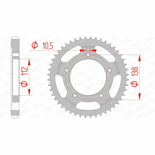 AFAM Standard Stahlritzel hinten 12607 - 530 für Yamaha YZF-R6