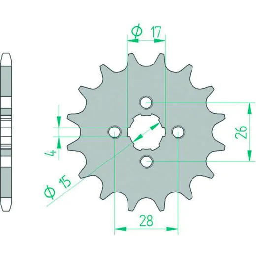 AFAM Standard Stahlritzel vorne 20104 - 420 für Honda MBX50, MT50, NSR50 20104-14