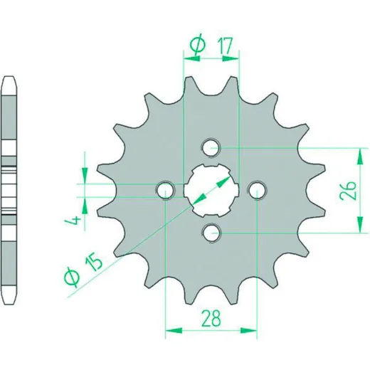 AFAM Standard Stahlritzel vorne 20104 - 420 für Honda MBX50, MT50, NSR50 20104-16