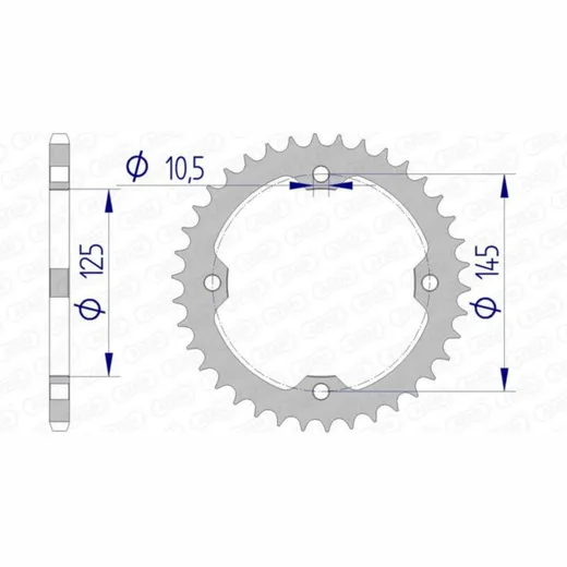 AFAM Aluminiumritzel hinten 13407 - 520 für Yamaha YFZ450, YFZ450R 13407-40