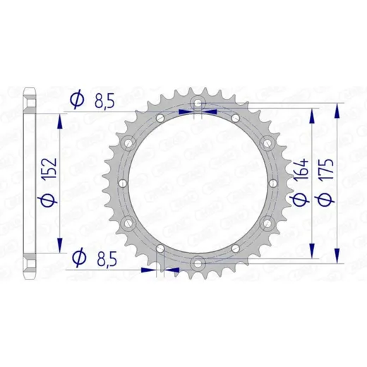 AFAM Aluminiumritzel hinten 13500 - 520 für Yamaha IT175, IT200, TT600 13500-42