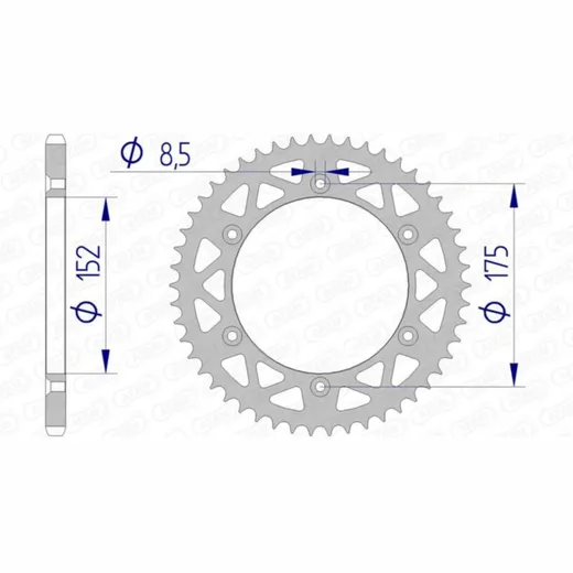 AFAM Aluminiumritzel hinten 13508 - 520 für Yamaha IT175, IT250, TT350