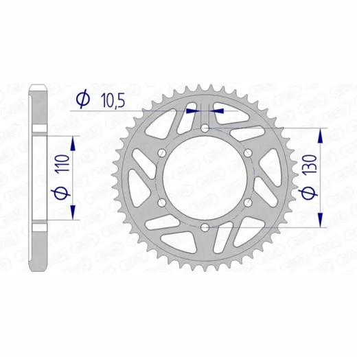 AFAM Aluminium Rear Sprocket 13813 - 530 for Yamaha FZ1N, FZ1S, FZ6600 Suzuki GSX-R1000 13813-48