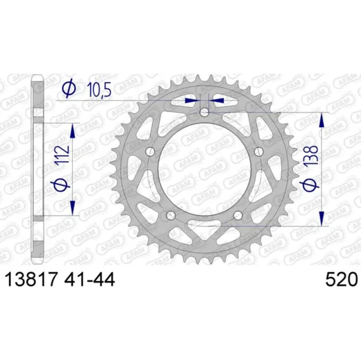 AFAM Aluminiumritzel hinten 13817 - 520 für Yamaha YZF-R1