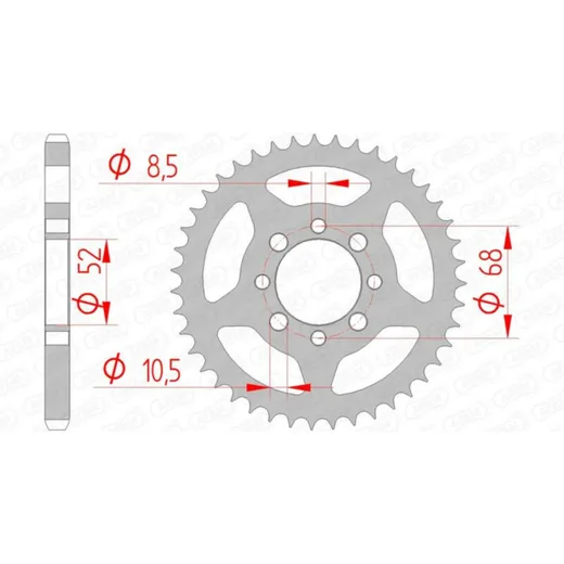 AFAM Standard Stahlritzel hinten 14101 - 428 für Suzuki DS80, GT80, JR80