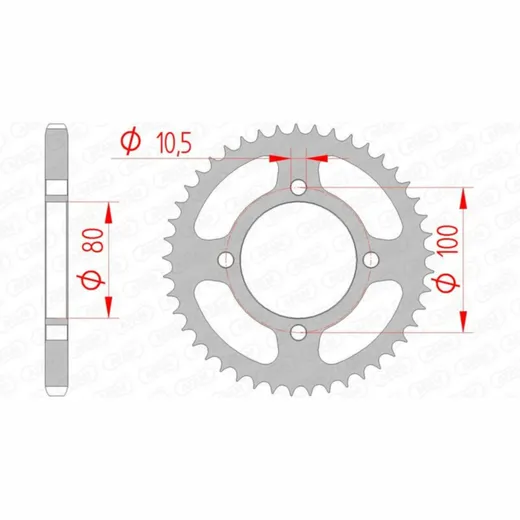AFAM Standard Stahlritzel hinten 14213 - 428 für Suzuki GZ125MARAUDER