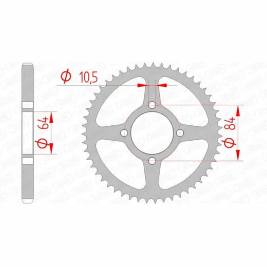 AFAM Standard Stahlritzel hinten 14215 - 428 für Suzuki RV125VANVAN 14215-51