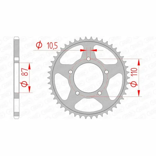 AFAM Standard Stahlritzel hinten 14405 - 520 für Suzuki DL650V-STROM, GS500, GSX250