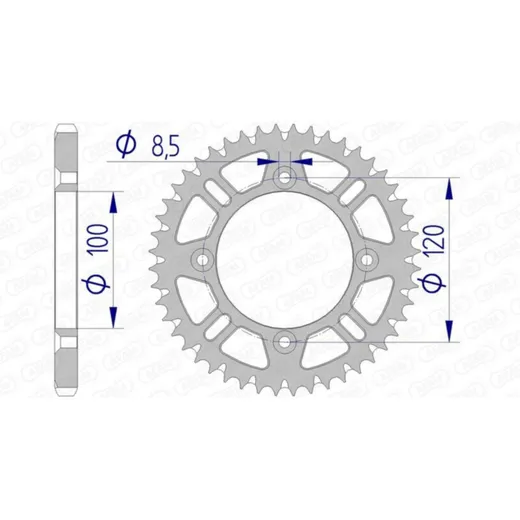 AFAM Ultraleichtes selbstreinigendes Aluminiumritzel hinten 15104 - 428 für Suzuki RM80, RM85 Yamaha YZ80, YZ85 15104+50