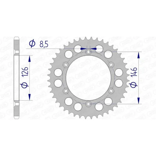 AFAM Aluminiumritzel hinten 15203 - 520 für Suzuki DR250, DR350, DR-Z250 15203N-46