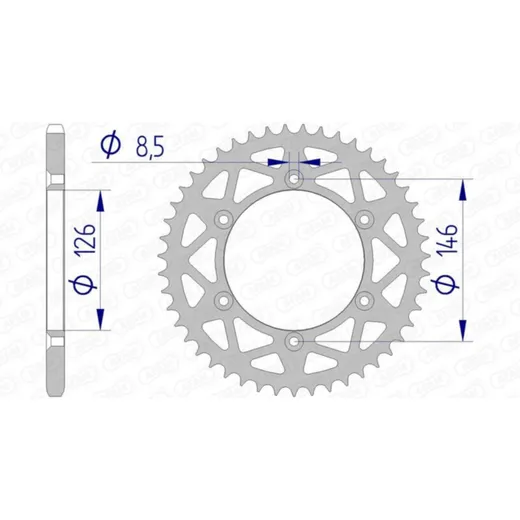 AFAM Aluminiumritzel hinten 15203 - 520 für Suzuki DR250, DR350, DR-Z250 15203N-50