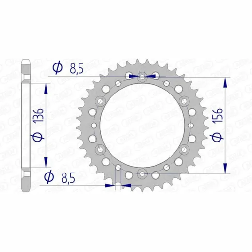 AFAM Aluminiumritzel hinten 15303 - 520