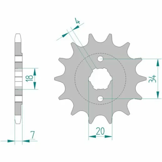 AFAM Standard Stahlritzel vorne 20202 - 520 für Honda CR125R, MTX200, XL250R Triton BAJA250