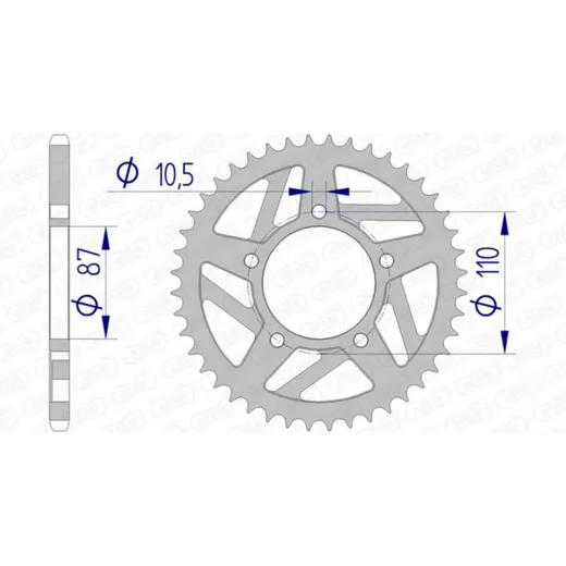AFAM Aluminiumritzel hinten 15405 - 520 für Suzuki GSX-R750, SV650 15405-44