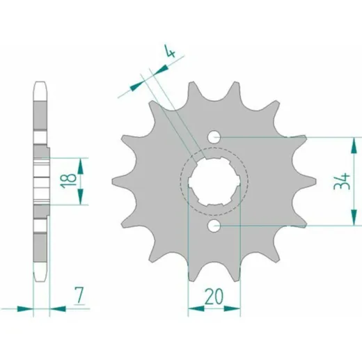 AFAM Standard Stahlritzel vorne 20203 - 520 für Honda MTX125, NSR125F, NSR125R 20203-13