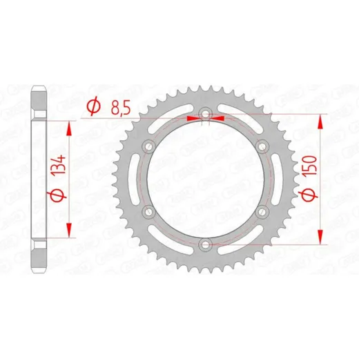 AFAM Steel Standard Rear Sprocket 16207 - 428 for Kawasaki KDX125