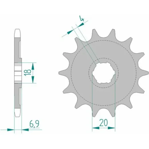 AFAM Standard Stahlritzel vorne 20204 - 520 für Honda CR125R 20204-13