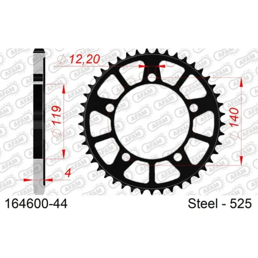 AFAM Standard Stahlritzel hinten 164600 - 525 für BMW F750GS, F850GS, F850GSADVENTURE