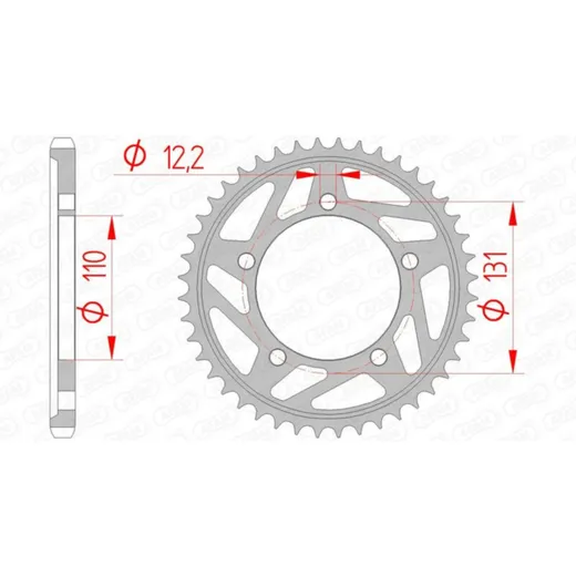 AFAM Standard Stahlritzel hinten 164800 - 525 für BMW S1000R, S1000RR, S1000XR 164800-46