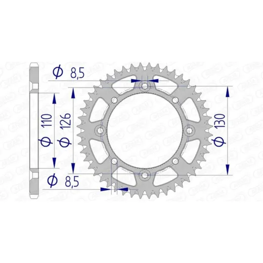 AFAM Aluminium Ultra-Light Self-Cleaning Rear Sprocket 17107420 for Kawasaki KX65 Suzuki RM65