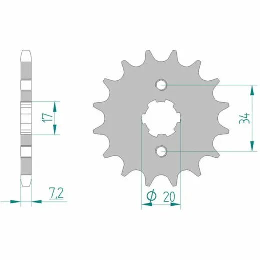 AFAM Standard Stahlritzel vorne 20209 - 428 für Honda, Rieju, Derbi