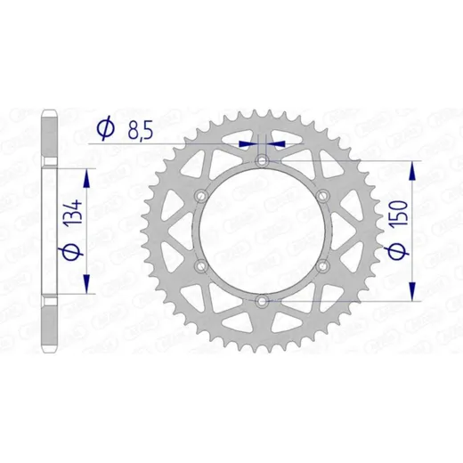 AFAM Aluminium Rear Sprocket 17206520 for Kawasaki KDX200, KDX220, KDX250 Suzuki RM-Z250 17206N-49