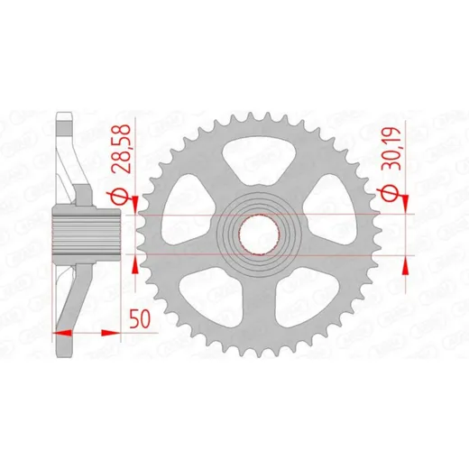 AFAM Standard Stahlritzel hinten 35100 - 415 für Aprilia AF150, RS50