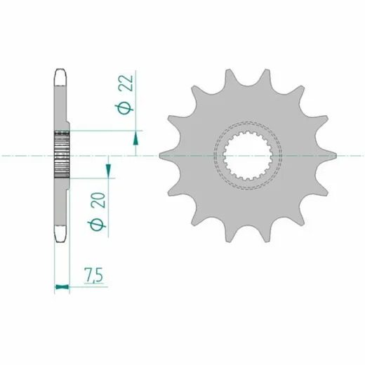 AFAM Standard Stahlritzel vorne 20210 - 520 für Honda CR125R, CRF250R, CRF250X HM CRE125