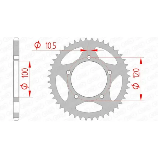 AFAM Standard Stahlritzel hinten 35801 - 520 für Aprilia PEGASO650, RS125, RS660