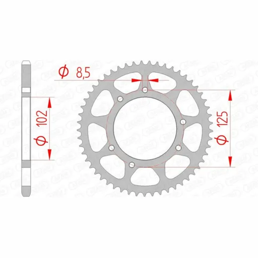AFAM Standard Stahlritzel hinten 41100 - 420 für Derbi, Gilera, Aprilia 41100-59