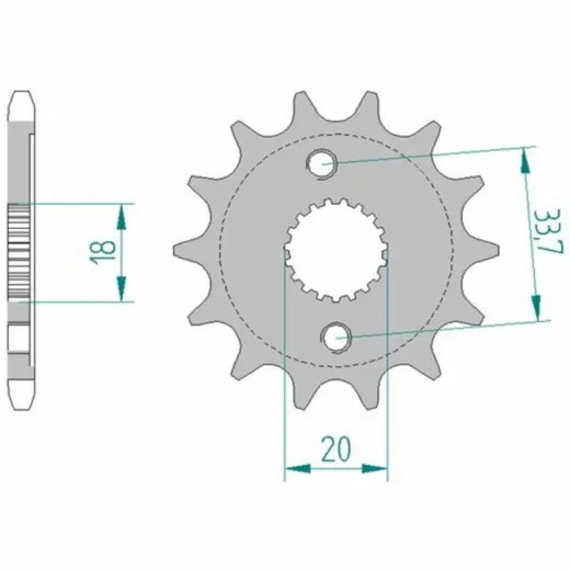 AFAM Standard Stahlritzel vorne 20212 - 428 für Honda CRF150R 20212-15
