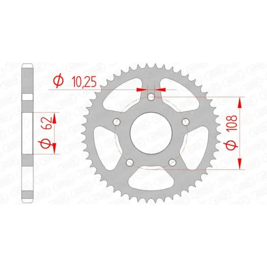 AFAM Standard Stahlritzel hinten 47201 - 428 für Derbi GPR125