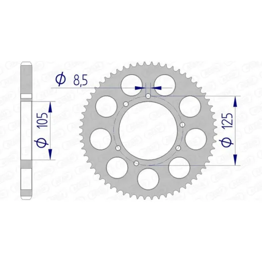 AFAM Aluminiumritzel hinten 48200 - 428 für HM CRE50, CRE50BAJA, CRE50DERAPAGE